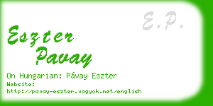 eszter pavay business card